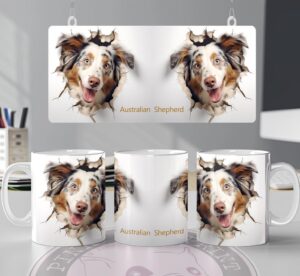 pink pig print  australian shepherd 004