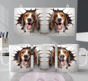 pink pig print  beagle 001