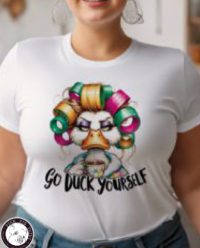 pink pig print duck go duck yourself