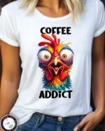 pink pig print coffee addict