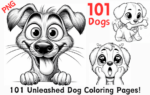 pink pig print colouring pages dog1b