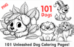 pink pig print colouring pages dog1c