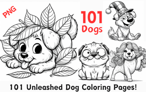 pink pig print  colouring pages dog1c