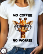 pink pig print giraffe no coffe no workee