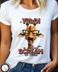 Giraffe - A yown is a silent scream for coffee