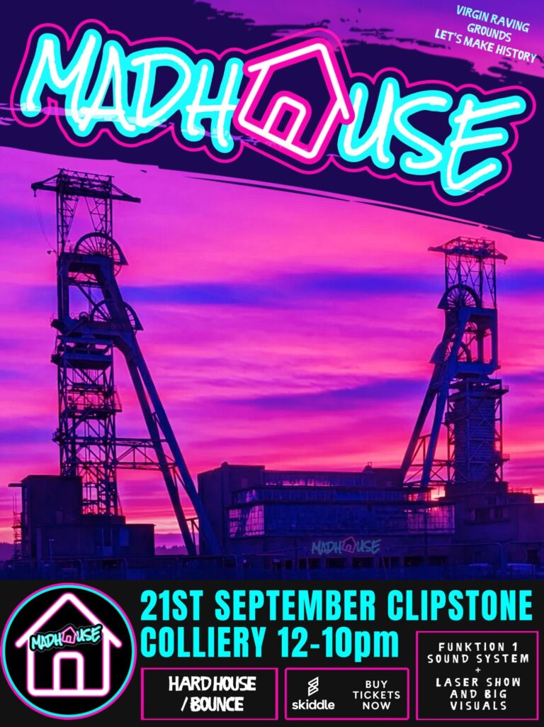 pink pig print pink pig print madhouse clipstone headstocks event advert poster