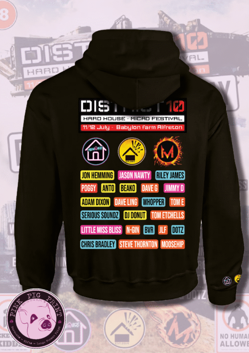 pink pig print  mh d10 hoodie back