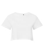 pink pig print  womens tridri crop top   front