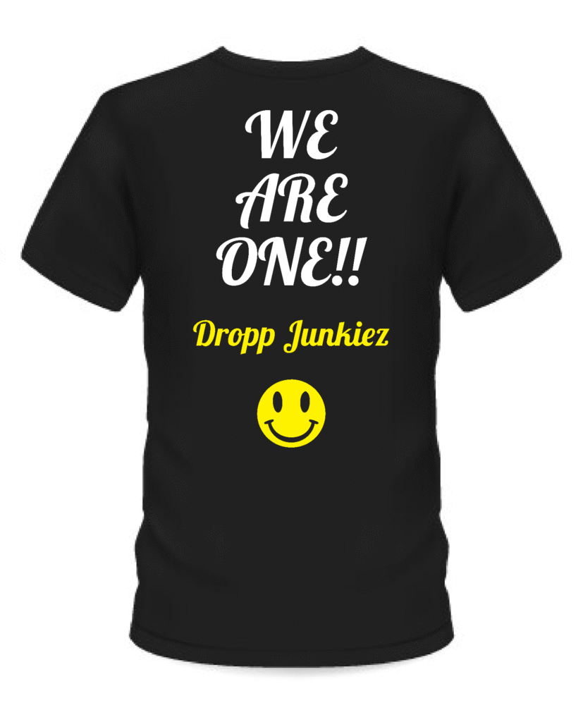 pink pig print  dropp junkiez t shirt back print