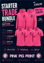 pink pig print  hoodie and polo shirts add